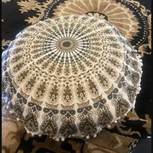 (Only Cover) Mandala Floor Throw Pillow Cover Decorative Bohemian, 32 inches